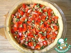 Пирог с лососем, зеленью и овощами – кулинарный рецепт