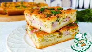 Заливной пирог с пекинской капустой и ветчиной – кулинарный рецепт