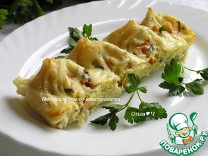 Лумакони с творогом и овощами – кулинарный рецепт