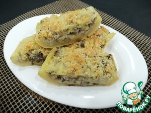 Кабачок фаршированный грибами и сыром – кулинарный рецепт