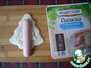 Бутерброд с сосиской "Ёлочка" – кулинарный рецепт