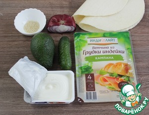 Праздничная закуска в тортилье – кулинарный рецепт